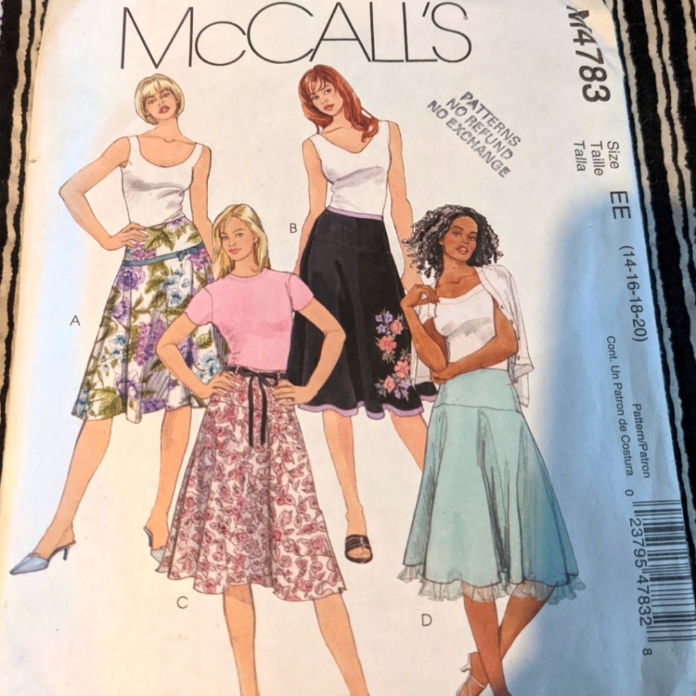McCall's M4783 size EE 14-16-18-20 pattern only